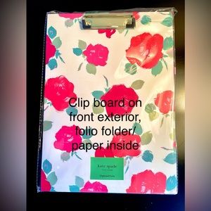 NWT kate spade Clipboard/Folio Brushy Rose pattern